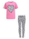 Апрель Комплект 412648 2ДДР5705001н розовый+черный леопард на белом / Принтованное сердце