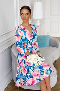 Open-style Платье 414649 4339 Синий/розовый/светло розовый