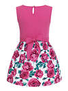 Апрель Платье 236062 1ДПБ2576001н ярко-розовый+розы на белом