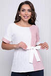 LT Collection Блуза 307705 Б7094 пыльно-розовый, белый