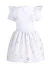 Апрель Платье 325450 1ДПК3976804с белый+снежинки серебряная фольга на белом / Снежинки