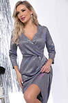 LT Collection Платье 329273 П7614 серебряный с голубым и розовым отливом