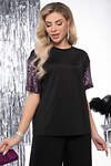 LT Collection Блуза 335514 Б8026 чёрный, лиловый