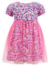 Апрель Платье 338154 1ДПК4068804нс сердечки леопард на розовом+ярко-розовый