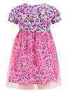 Апрель Платье 338154 1ДПК4068804нс сердечки леопард на розовом+ярко-розовый