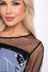 LT Collection Платье 383694 П8431 серо-голубой, чёрный