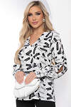 LT Collection Блуза 391926 Б8442 мультиколор (черный, белый)