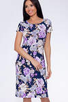 TEXCOM Платье 16168 1528 Темно-синий/фиолетовые цветы