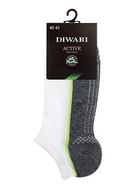 DiWaRi Носки 188061 ACTIVE (ультракороткие) Белый-темно-серый
