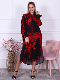 Batuk Платье-рубашка 253398 183 черный/красный
