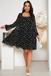 LT Collection Платье 259183 П3961 чёрный, принт: горох