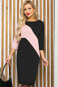 LT Collection Платье 265760 П4658 чёрный, розовый