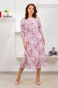 Brava Платье 297613 4824-4 розовый белый цветы / розовый