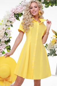 DStrend Платье-рубашка 299530 П-3842-0100-01 Жёлтый