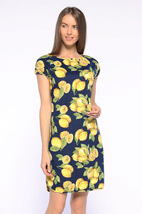 TEXCOM Платье 311518 1739-2002 Синий/желтые лимоны