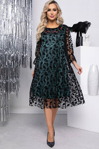 LT Collection Платье 325509 П7764 зелёный, чёрный