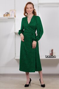 Brava Платье 335925 4886 зелёный чёрный с рисунком