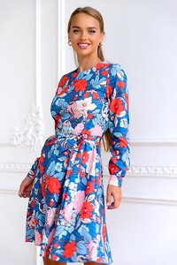 Open-style Платье 389502 4956 синий/красный/розоый/белый