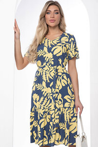 LT Collection Платье 403460 П8833 синий, жёлтый