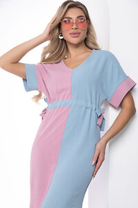 LT Collection Платье 403882 П8717 пыльно-розовый, голубой