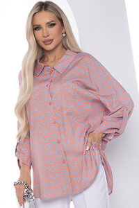 LT Collection Рубашка 415739 Б10048 мультиколор (оранжевый, серый)