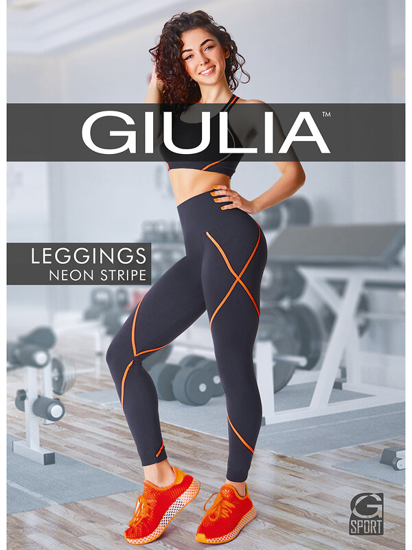 Giulia Легинсы 169621 LEGGINGS NEON STRIPE 02 orange neon