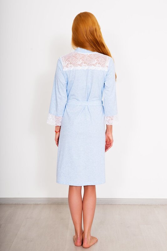 Lika Dress Халат 207904 5375 Белый/Голубой