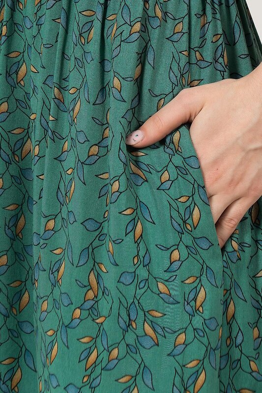 Brava Платье 240946 4866-5 зелёный синий бежевый с рисунком