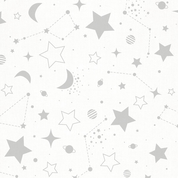 Облачко Простыня 242345 776901 Белый/серые звезды