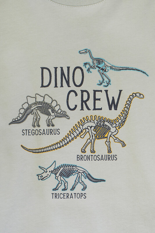 CROCKID Пижама 257126 К 1529 темно-оливковый, цветные динозавры