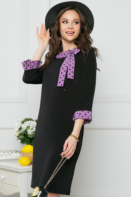 Bellovera Платье 289042 55П5017 черный, фиолетовый