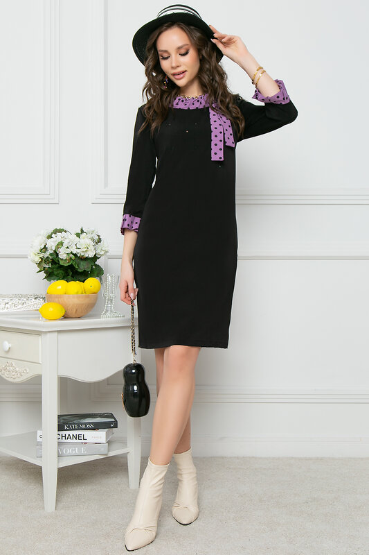 Bellovera Платье 289042 55П5017 черный, фиолетовый