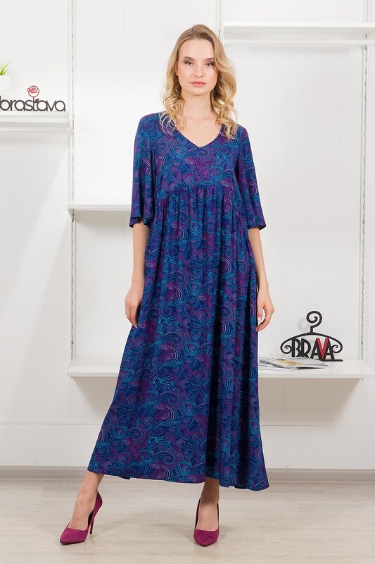 Brava Платье 301405 4875 синий розовый голубой с рисунком