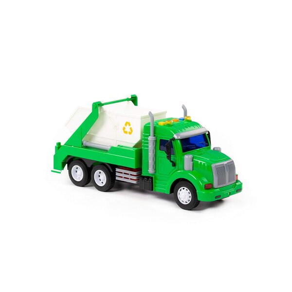 Полесье "Профи", автомобиль-контейнеровоз инерционный (со светом и звуком) (зелёный) (в коробке) 322797 86259 