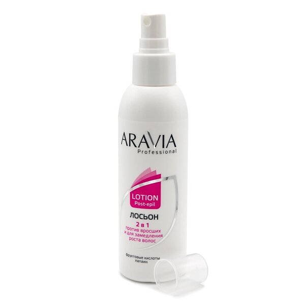 ARAVIA Professional Лосьон 2 в 1 против вросших волос и для замедления роста волос с фруктовыми кислотами, 150 мл./15 398612 1042 