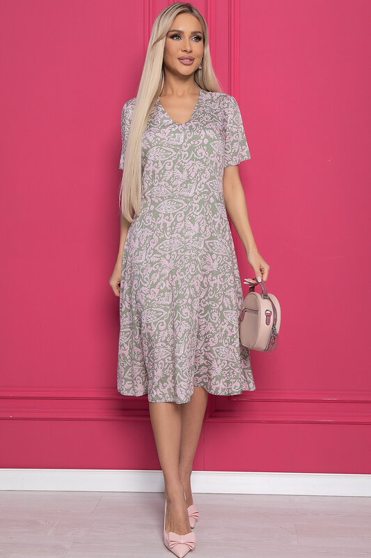 LT Collection Платье 406338 П8942 хаки, розовый