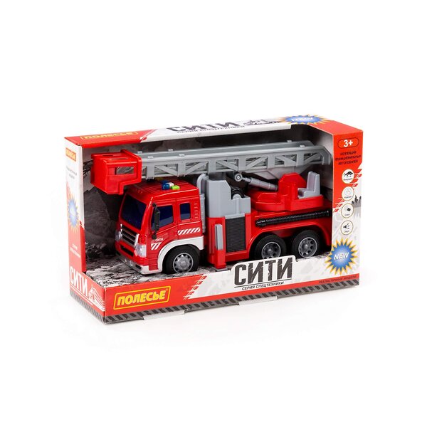 Полесье "Сити", автомобиль-пожарный №2 инерционный (со светом и звуком) (в коробке) 413031 54545 