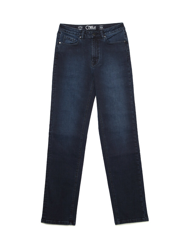 Conte Джинсы 75764 Ультраэластичные eco-friendly straight джинсы с высокой посадкой CON-156 blue-black