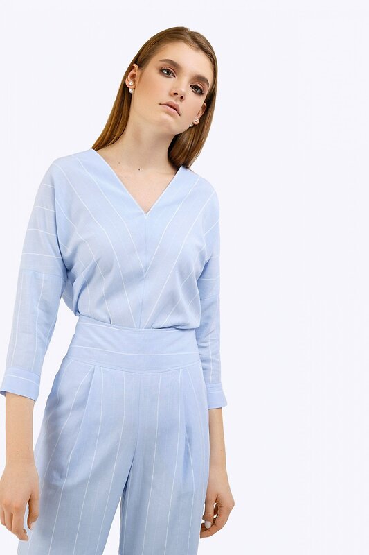 Emka Fashion Блузка 95913 B2406/selestina голубой, белый