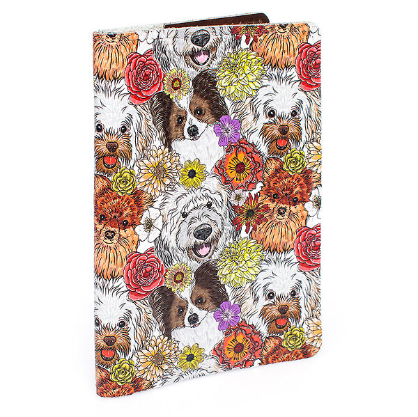 Eshemoda Обложка на паспорт 20685 "Собаки в цветах" 